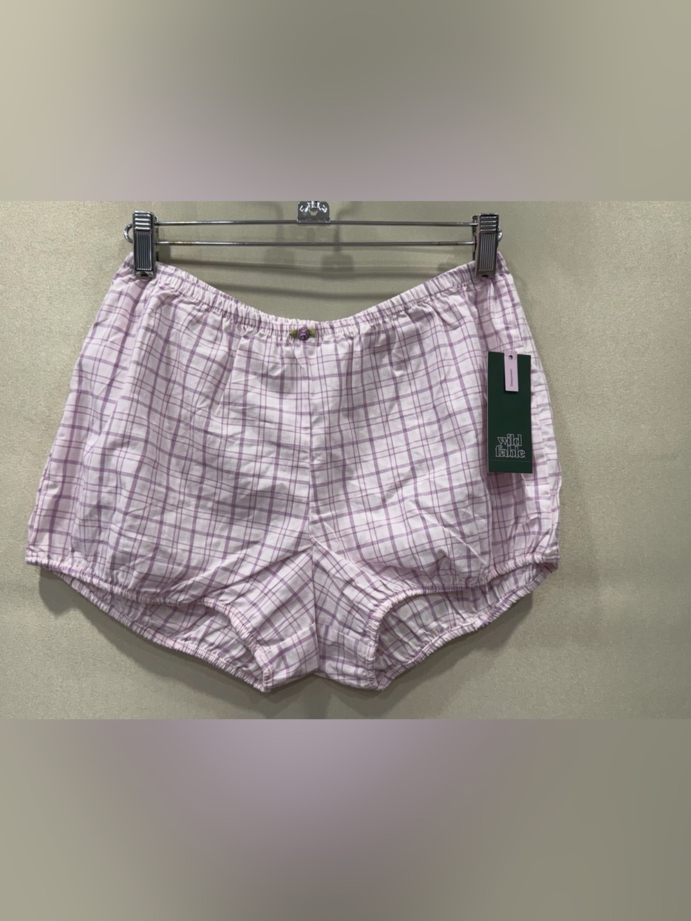 wild fable Lavender Plaid Cotton Sleep Shorts size XXS